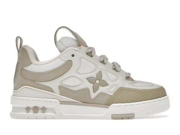 Tênis Louis Vuitton-                           Skate LV - creme com branco
