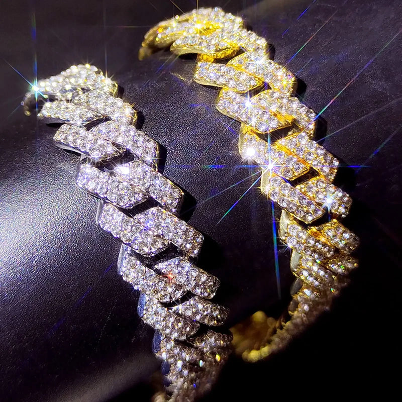 Pulseira Cubana Cravejada que Exala Luxo e Elegância ! 💎